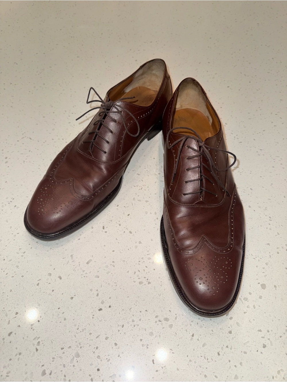 Salvatore Ferragamo Men's Dark Brown Wingtip Oxfords